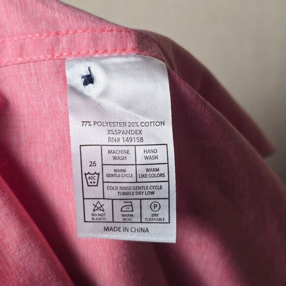 Craft‎ + Flow Button Up Short Sleeves Pink Wash Cuff Sleeves Shirt Size Medium - Picture 13 of 14